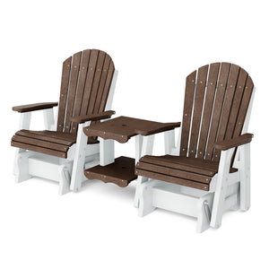 Heritage Double Rock-a-Tee Bench Garden Bench Tudor Brown / White