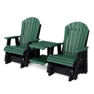 Heritage Double Rock-a-Tee Bench Garden Bench Turf Green / Black