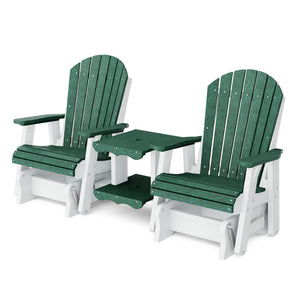 Heritage Double Rock-a-Tee Bench Garden Bench Turf Green / White