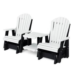Heritage Double Rock-a-Tee Bench Garden Bench White / Black
