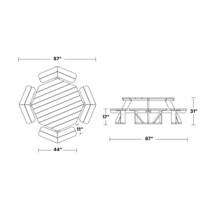 Heritage Octagon Picnic Table Picnic Table