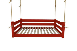 Homestead Hanging Daybed with Rope or Chain - Twin or Full Beds Full / Tractor Red Paint / Rope