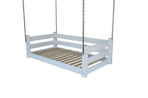 Homestead Hanging Daybed with Rope or Chain - Twin or Full Beds Twin / White Paint / Chain