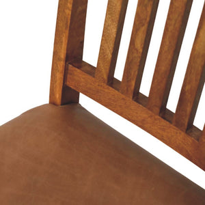 Leather Slatted Dining Chair (Set of 2) Bench