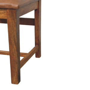 Leather Slatted Dining Chair (Set of 2) Bench