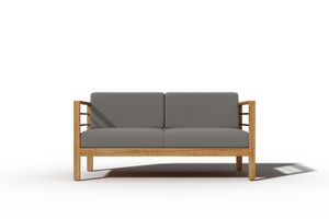 Leon 4-Piece Teak Outdoor Patio Deep Seating Set with Sunbrella Charcoal Cushions Outdoor deep seating