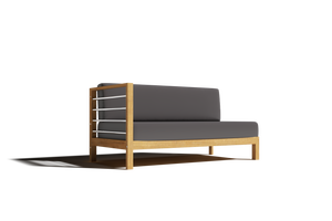Leon 7-piece Teak Outdoor Sectional Deep Seating Set with Sunbrella Charcoal Cushions Outdoor deep seating