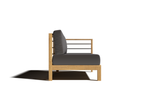 Leon 7-piece Teak Outdoor Sectional Deep Seating Set with Sunbrella Charcoal Cushions Outdoor deep seating