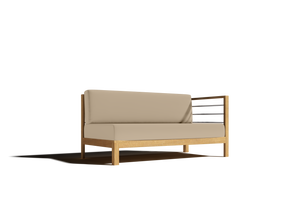 Leon 7-piece Teak Outdoor Sectional Deep Seating Set with Sunbrella Fawn Cushions Outdoor deep seating