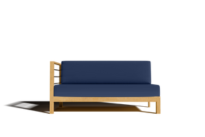 Leon 7-piece Teak Outdoor Sectional Deep Seating Set with Sunbrella Navy Cushions Outdoor deep seating