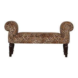 Leopard Print Velvet Bench Bench