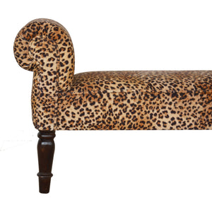 Leopard Print Velvet Bench Bench