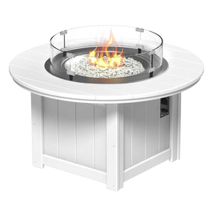 Lumin Fire Pit 46" Round and Fire Pit 51" Rectangular Adirondack Chair