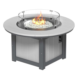 Lumin Fire Pit 46" Round and Fire Pit 51" Rectangular Adirondack Chair