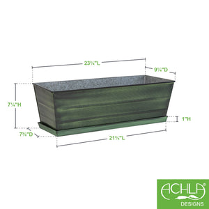 Bloom Box Garden Growing Kit, Medium Green with Wall Brackets Achla Designs
