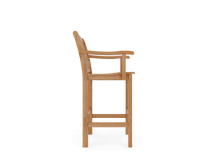 Michele 3-Piece Square Teak Outdoor Bar Height Dining Set with Armchairs Outdoor Dining Set