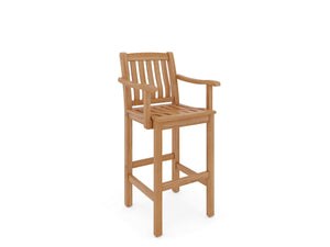 Michele 3-Piece Square Teak Outdoor Bar Height Dining Set with Armchairs Outdoor Dining Set