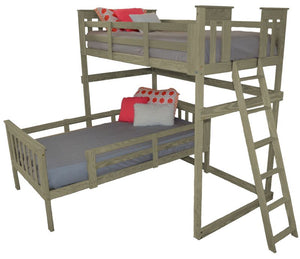 Mission Loft Bed with End Ladder Ladders Twin / Homestead Stain