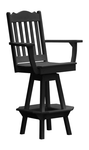 Royal Swivel Counter Chair with Arms Outdoor Table Black Paint