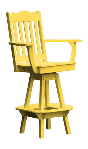 Royal Swivel Counter Chair with Arms Outdoor Table Lemon Yellow