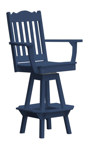 Royal Swivel Counter Chair with Arms Outdoor Table Patriot Blue