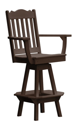 Royal Swivel Counter Chair with Arms Outdoor Table Tudor Brown