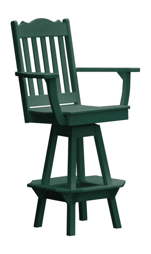 Royal Swivel Counter Chair with Arms Outdoor Table Turf Green