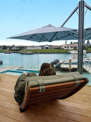Shadowspec Unity™ Uno - Single Large Umbrella – Square or Octagon Umbrella & Canopy 3.5m | 11' Octagon / Oyster / Free-Standing Base