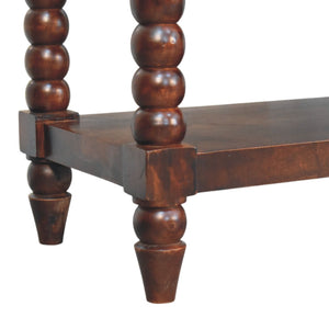 Spindle Winewood Leather Bench Bench