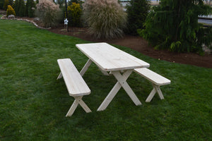 Spruce Furniture Cross Leg Table with 2 Benches 4ft, 5ft, 6ft and 8ft Bench