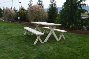 Spruce Furniture Cross Leg Table with 2 Benches 4ft, 5ft, 6ft and 8ft Bench