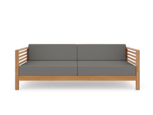 Sylvie 3-Person Teak Outdoor Sofa with Sunbrella Charcoal Cushions Outdoor Chair