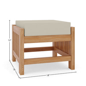 Sylvie 5-Piece Teak Outdoor Patio Deep Seating Set with Subrella Canvas Cushions Outdoor deep seating
