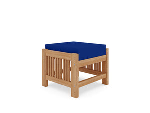 Sylvie 5-Piece Teak Outdoor Patio Deep Seating Set with Subrella True Blue Cushions Outdoor deep seating