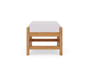 Sylvie 5-Piece Teak Outdoor Patio Deep Seating Set with Subrella White Cushions Outdoor deep seating