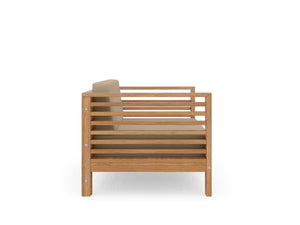 Sylvie 5-Piece Teak Outdoor Patio Deep Seating Set with Sunbrella Fawn Cushions Outdoor deep seating