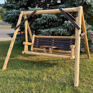 ThermaFusion Cedar Log Yard Swing Lounge Chair