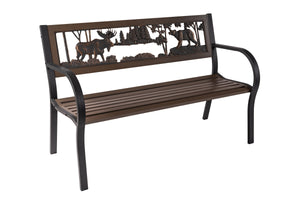 Tube Steel Moose and Bear Bench outdoor furniture
