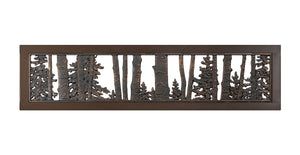Two-Tone Tube Steel Aspen and Evergreens Bench outdoor furniture