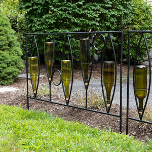 Vinifera Fence Sections – Pack of 2 - Elegant Wine Bottle Garden Border Fence Section