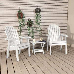 2 Hamilton Deck Chairs with 1 Folding Side Table Conversation Set
