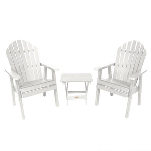 2 Hamilton Deck Chairs with 1 Folding Side Table Conversation Set