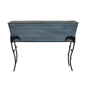 36" Flower Box with Flora Stand, 25-in H Flower Box Nantucket Blue / Large