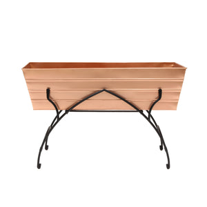 36" Green Flower Box with Bella Stand Flower Box Copper / Large