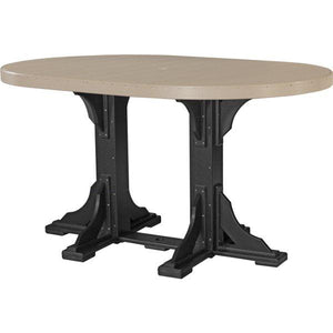 Poly 4ft x 6ft Oval Table Bar Height