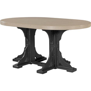 Poly 4ft x 6ft Oval Table Bar Height