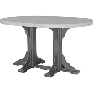 Poly 4ft x 6ft Oval Table Bar Height