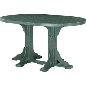 Poly 4ft x 6ft Oval Table Bar Height