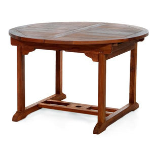 7-Piece Oval Extension Teak Table Folding Chair Set with Cushions Dining Set