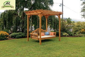 Cedar Pergola Swing Bed Stand - The Charming Bench Company